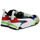 White & Black Trinity Jr Trainers, 1, hi-res