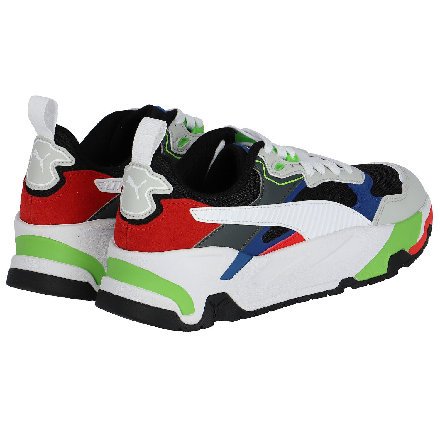 White & Black Trinity Jr Trainers, 1, hi-res