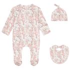 Baby Girls White & Pink Africa Babygrow Gift Set  , 2, hi-res