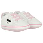 Baby White & Pink Choupette Pre Walker Shoes, 1, hi-res