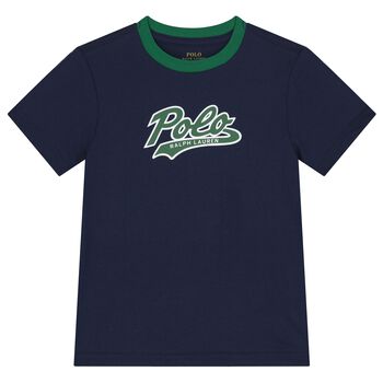 Boys Navy Blue Logo T-Shirt