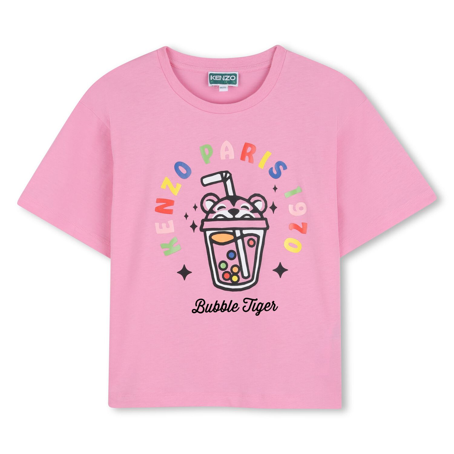 Girls Pink Bubble Tiger T-Shirt, 1, hi-res