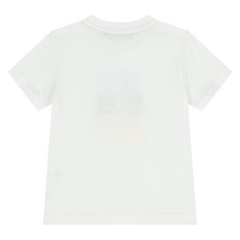Younger Boys White Logo T-Shirt
