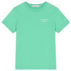 Boys Green Logo T-Shirt, 3, hi-res