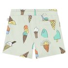 Younger Boys Green Ice Cream Shorts, 1, hi-res