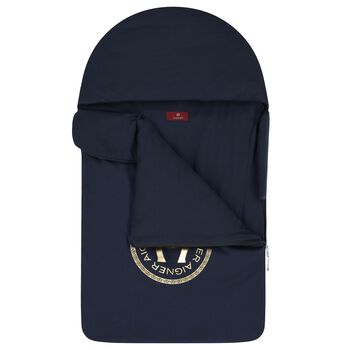 Baby Boys Navy Blue & Gold Logo Nest