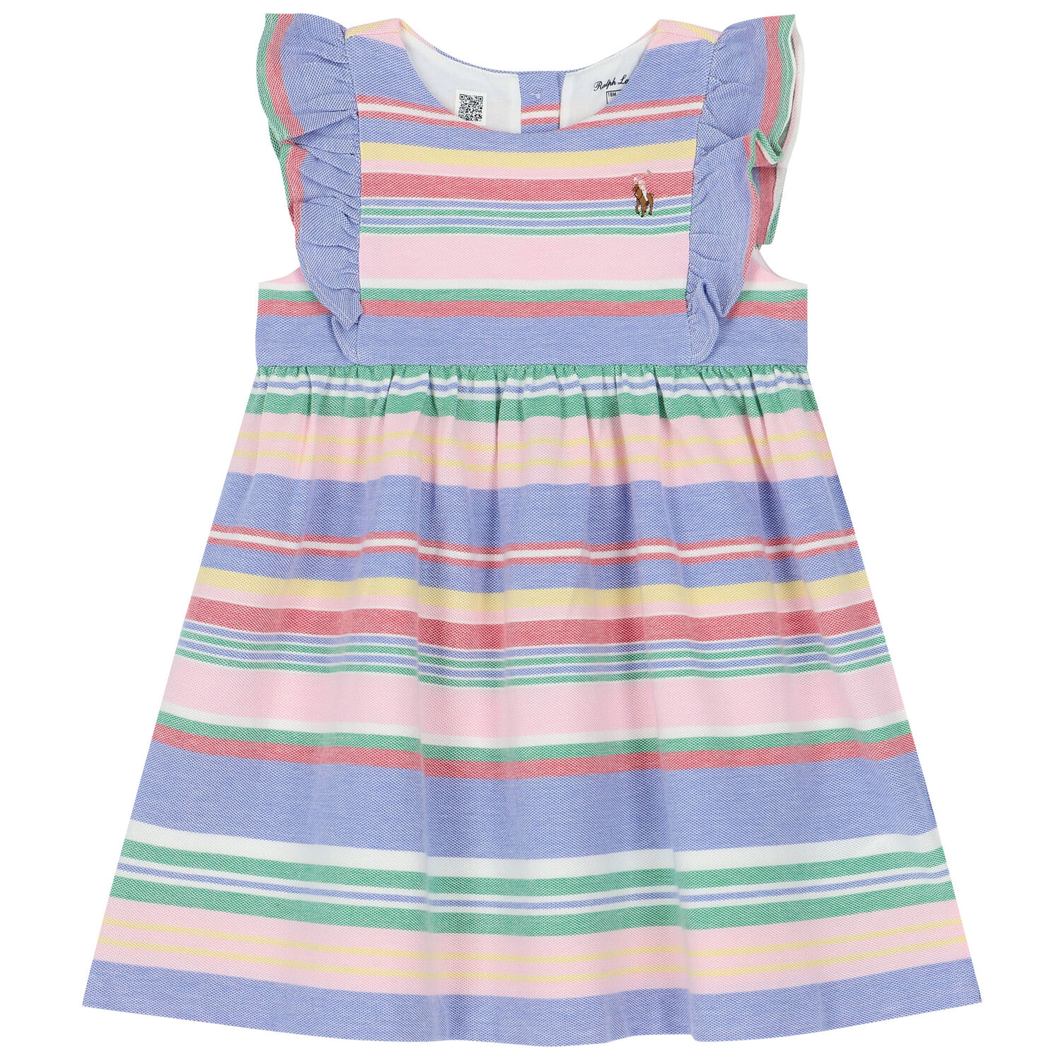 Baby Girls Multi-Colored Striped Logo Dress Set, 1, hi-res