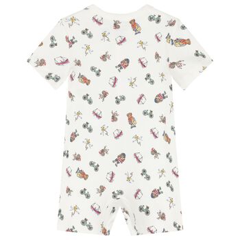 Baby Boys Ivory Playful Bear Baby Romper