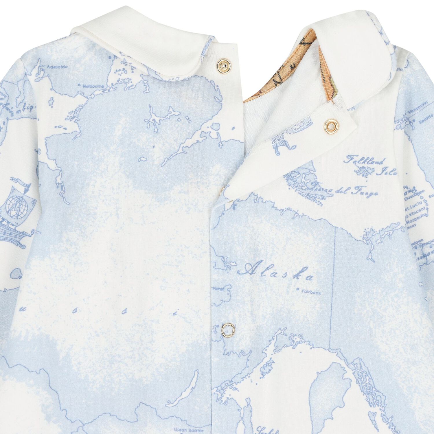 Baby Boys Ivory & Blue Geo Map Babygrow Gift Set, 4, hi-res