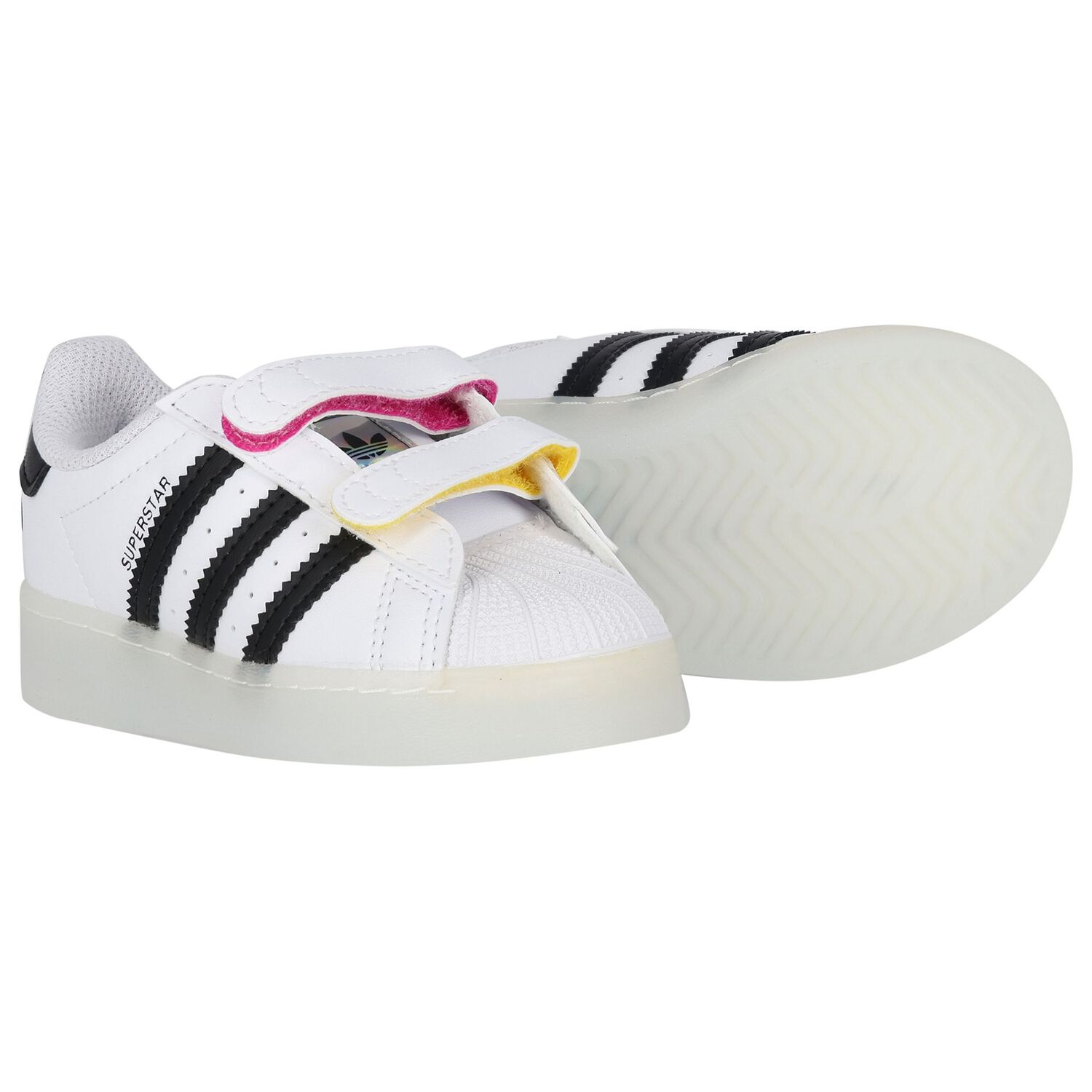 White & Black Superstar Led Lights Trainers, 1, hi-res image number null