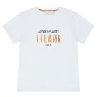 Boys White Logo T-Shirt, 1, hi-res