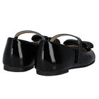 Girls Black Embellished Bow Shoes, 1, hi-res