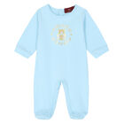 Blue & Gold Teddy Babygrow, 2, hi-res