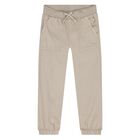 Younger Boys Beige Teddy Bear Joggers, 2, hi-res