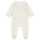 Baby Girls Ivory & Beige Babygrow, 1, hi-res