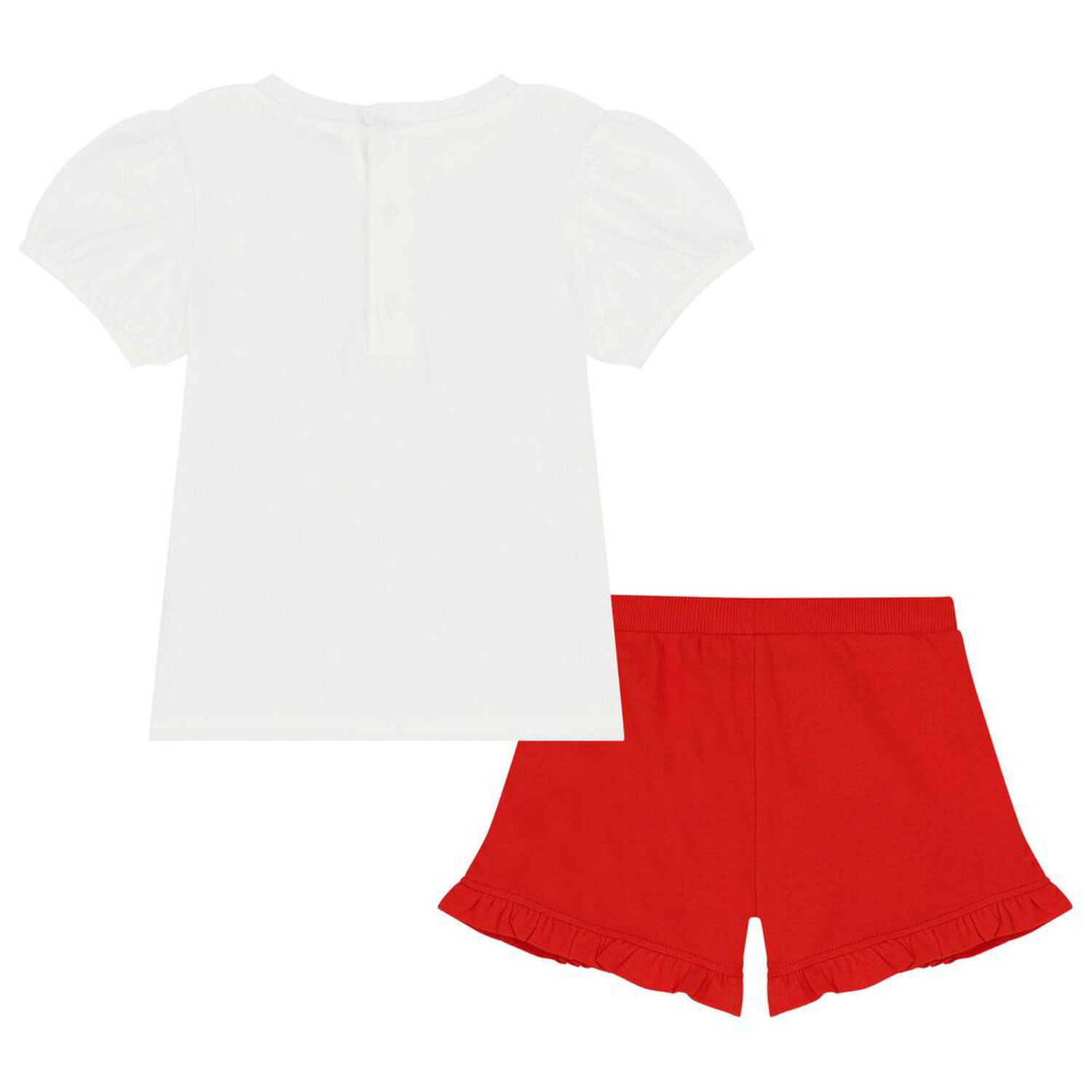 Younger Girls White Logo Shorts Set, 2, hi-res image number null