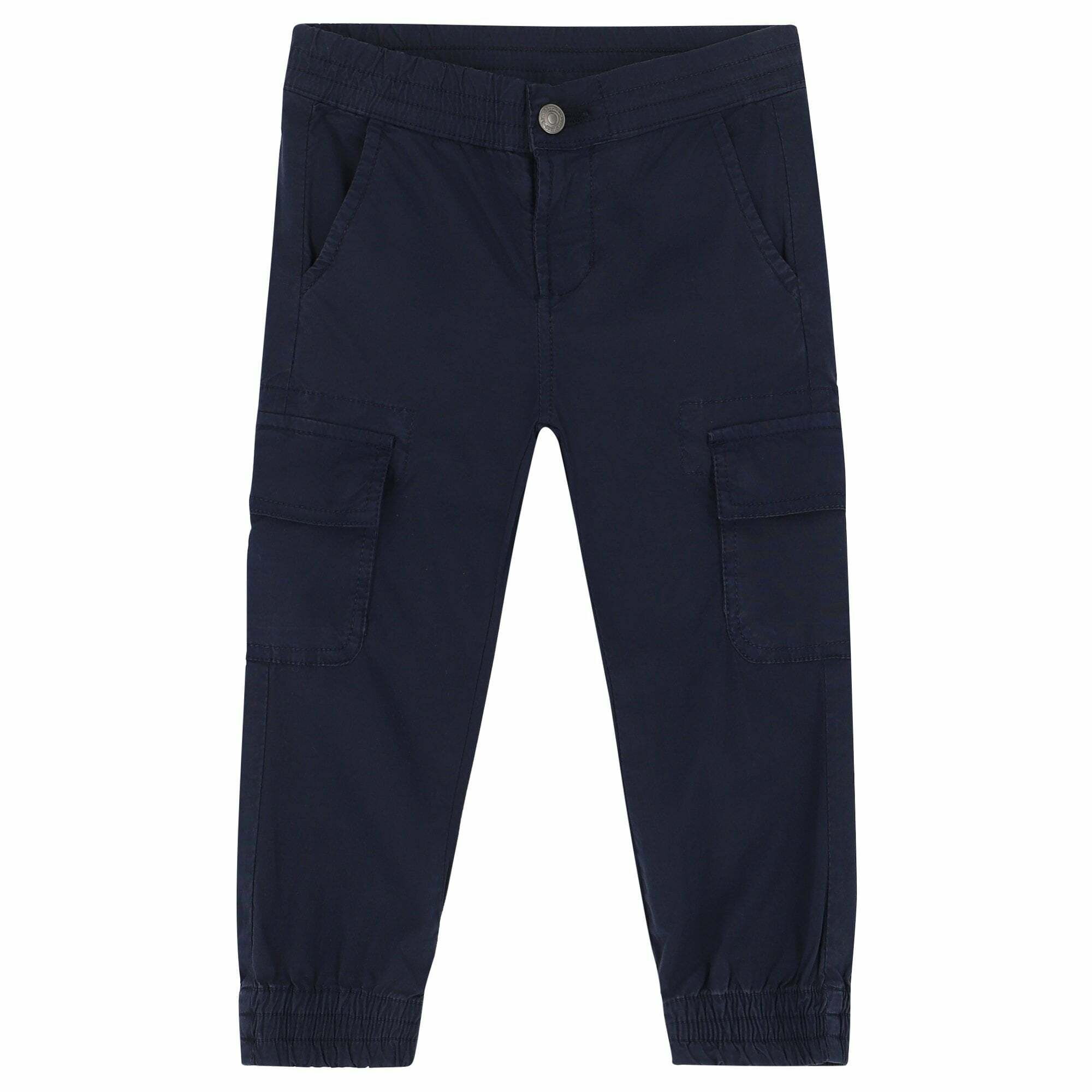 Boys navy cargo trousers 2025