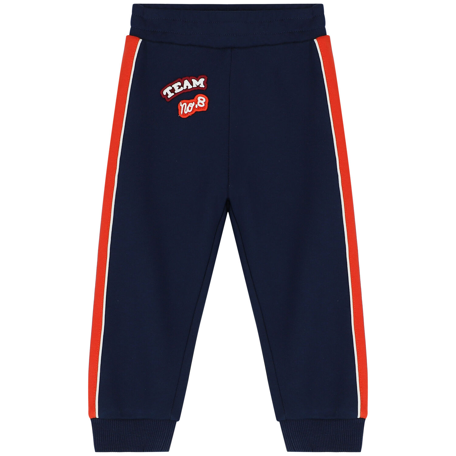 Younger Boys Navy & Orange Logo Joggers, 1, hi-res image number null
