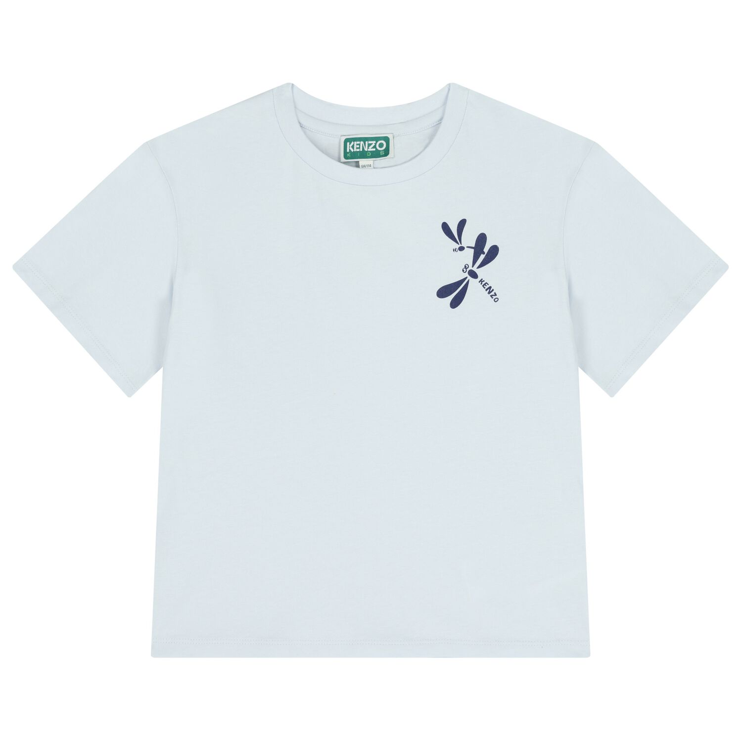 Girls Blue Dragon Fly Logo T-Shirt, 1, hi-res