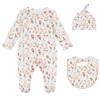 White Festive Babygrow Set