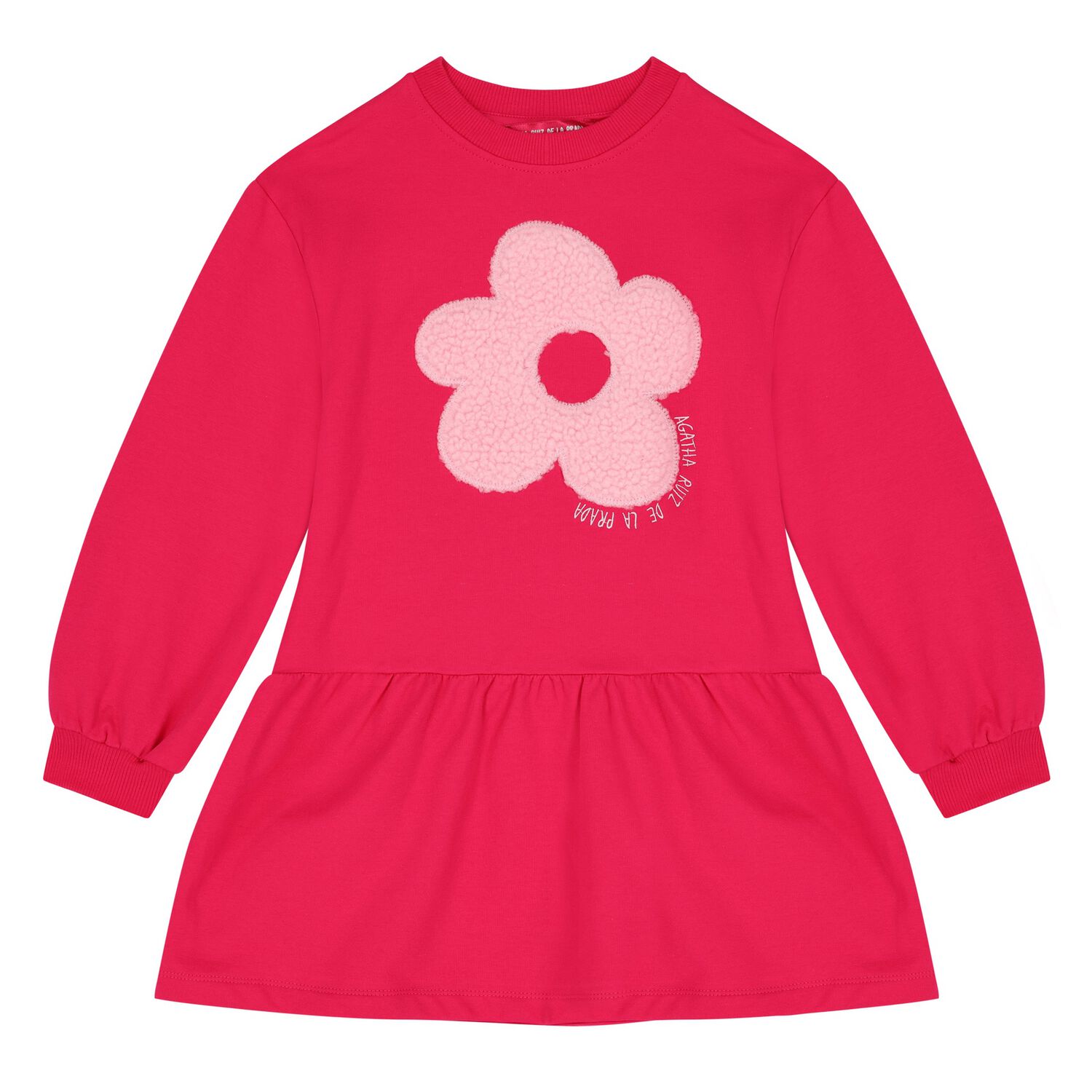 Girls Pink Flower Dress, 1, hi-res