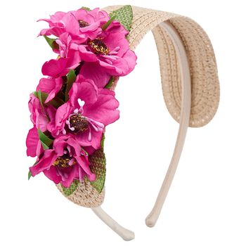 Girls Pink Flower Headband