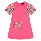 Younger Girls Pink Crossbody Bag Dress, 2, hi-res