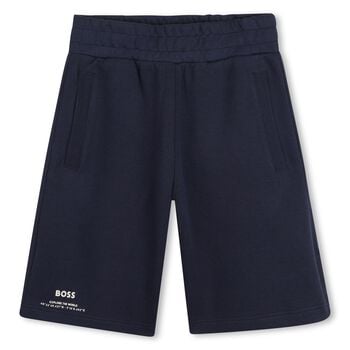 Boys Navy Blue Logo Shorts