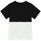 Boys White & Black Logo T-Shirt, 1, hi-res