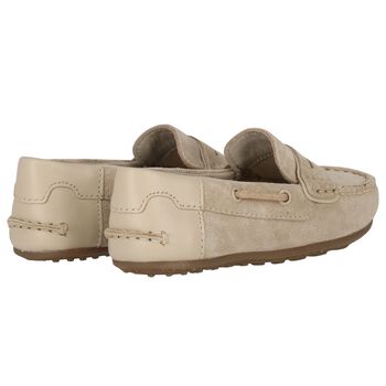 Boys Beige Suede Leather Moccasins 