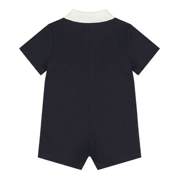 Baby Boys Navy Blue Web Striped Romper