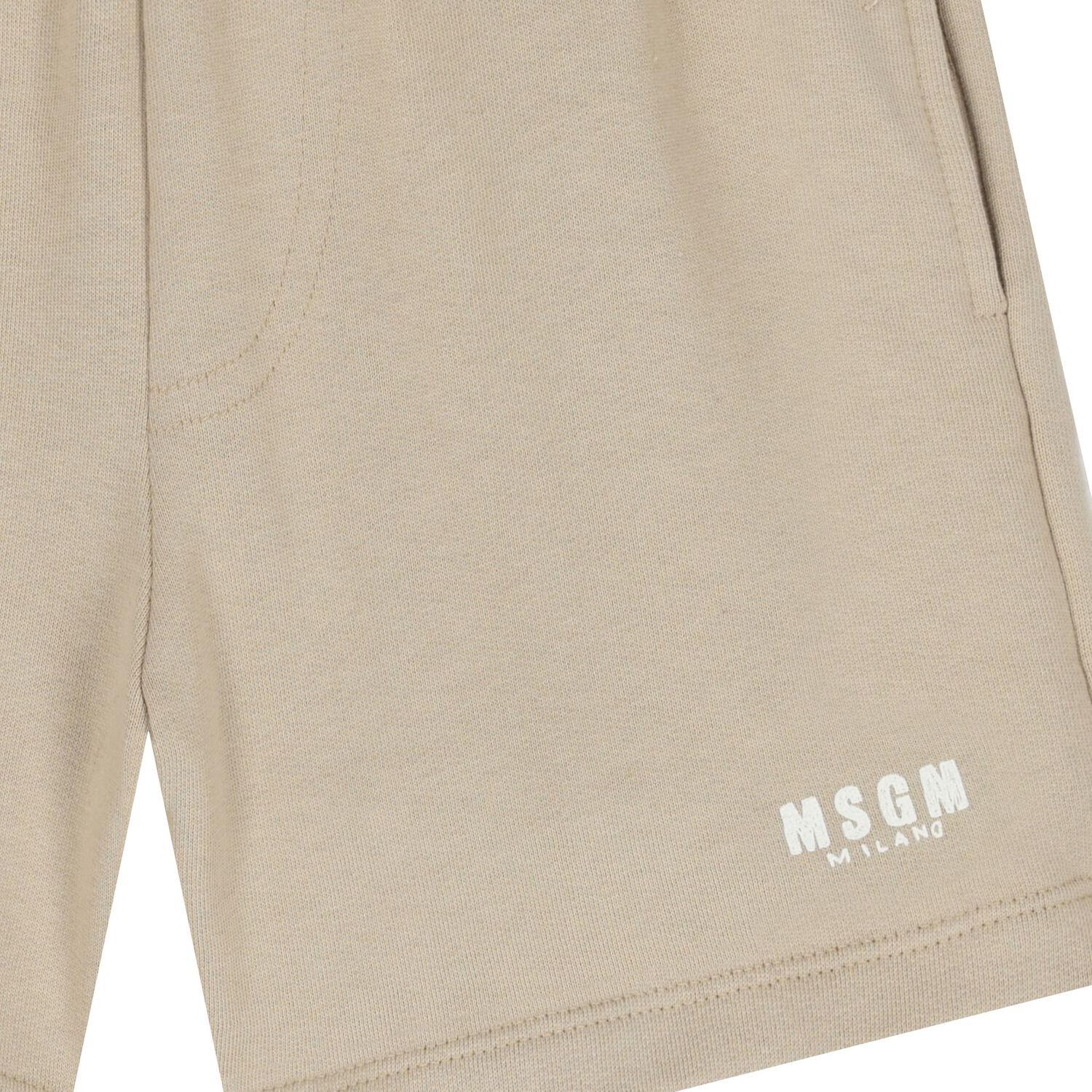 Beige Logo Shorts, 2, hi-res