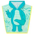 Baby Boys Turquoise Crocodile Hooded Towel, 2, hi-res