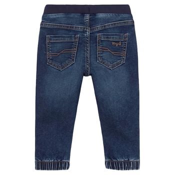 Younger Boys Navy Blue Denim Joggers