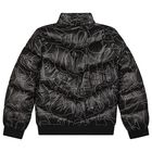 Girls Black Logo Puffer Jacket, 1, hi-res
