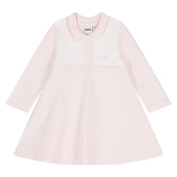 Younger Girls Pink Logo Polo Dress