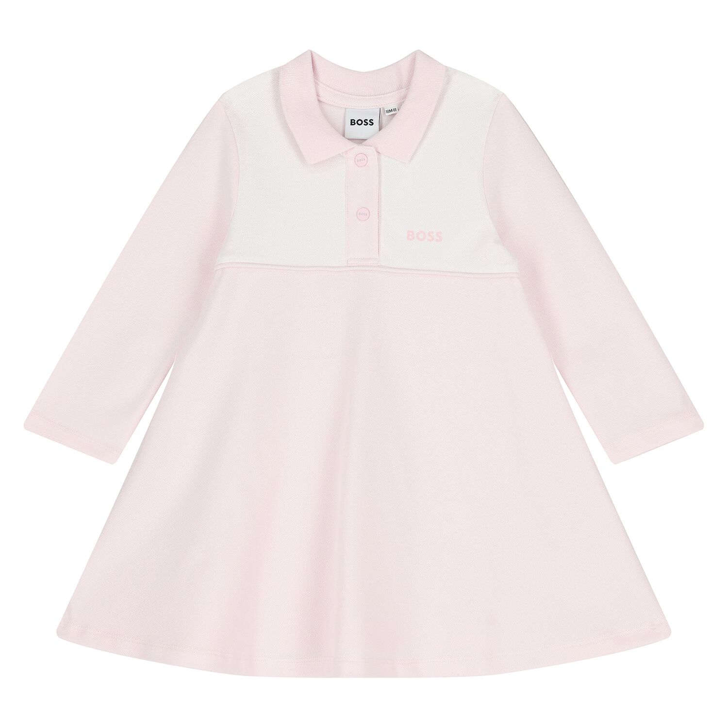 Younger Girls Pink Logo Polo Dress, 1, hi-res image number null