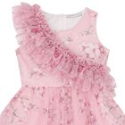 Girls Pink Cherry Blossom Tulle Dress, 1, hi-res