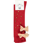 Girls Red Embellished Bow Socks, 1, hi-res