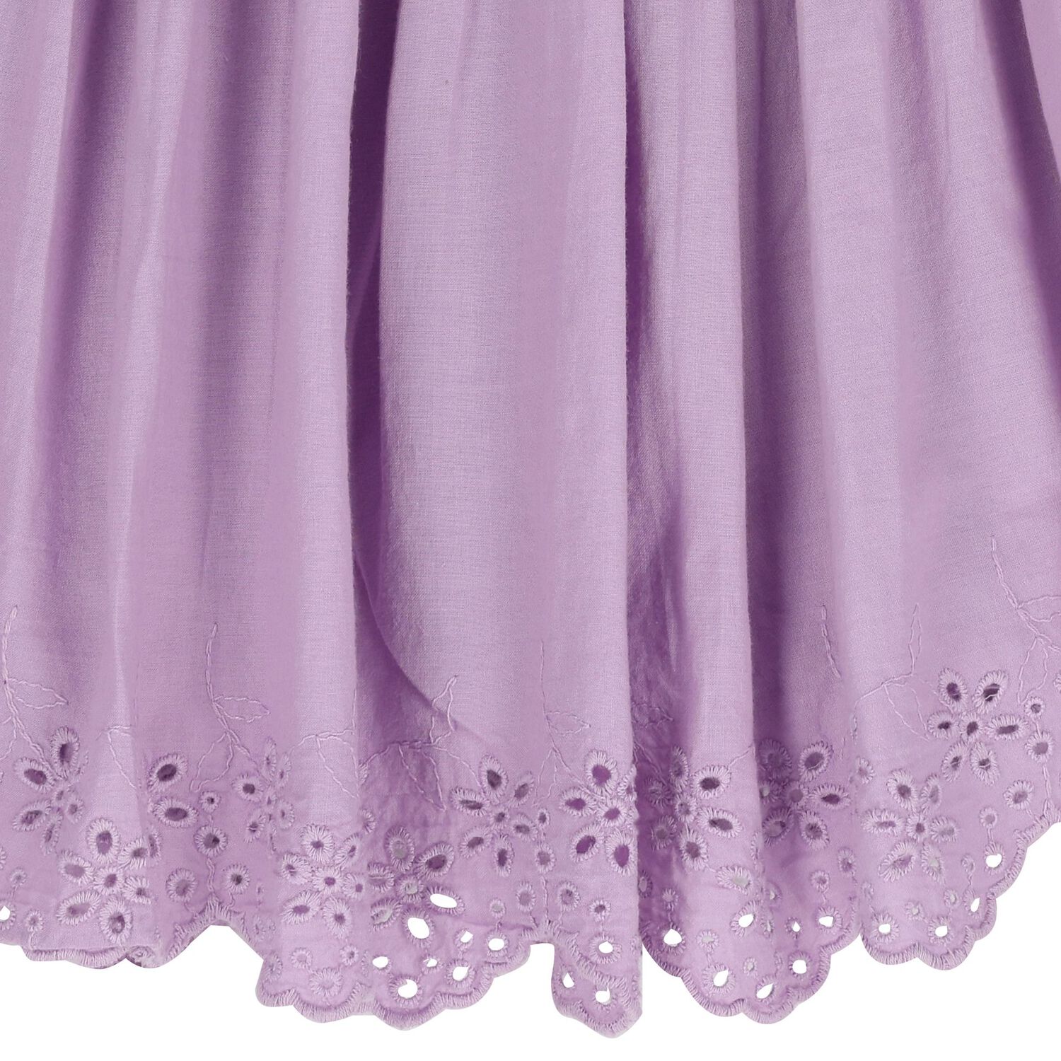 Girls Purple Broderie Anglaise Skirt, 2, hi-res
