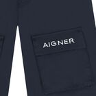 Boys Navy Blue Logo Shorts, 3, hi-res