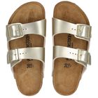 Girls Metallic Gold Sandals, 1, hi-res