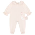 Baby Girls Pink Swan Babygrow, 1, hi-res