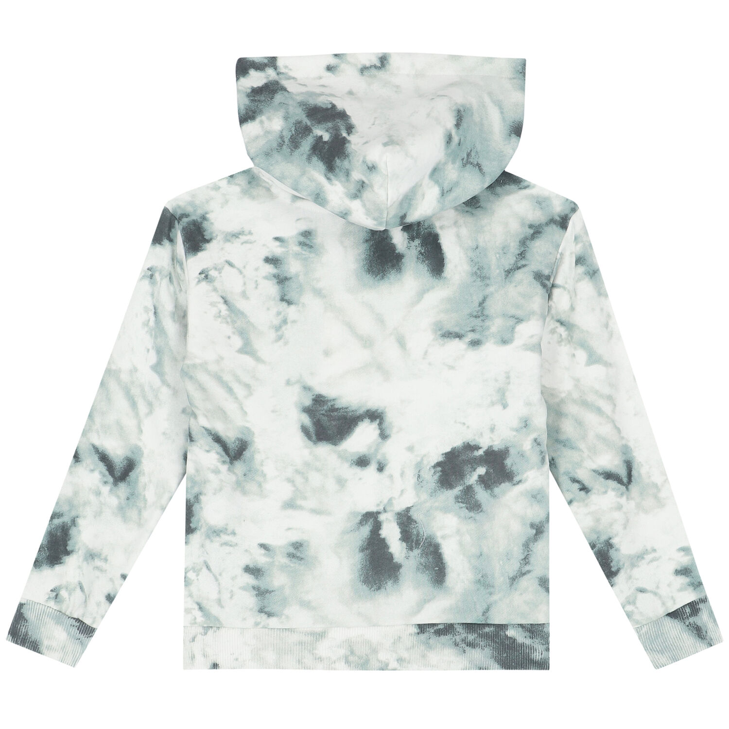 Blue & White Tie Dye Logo Hooded Top, 1, hi-res