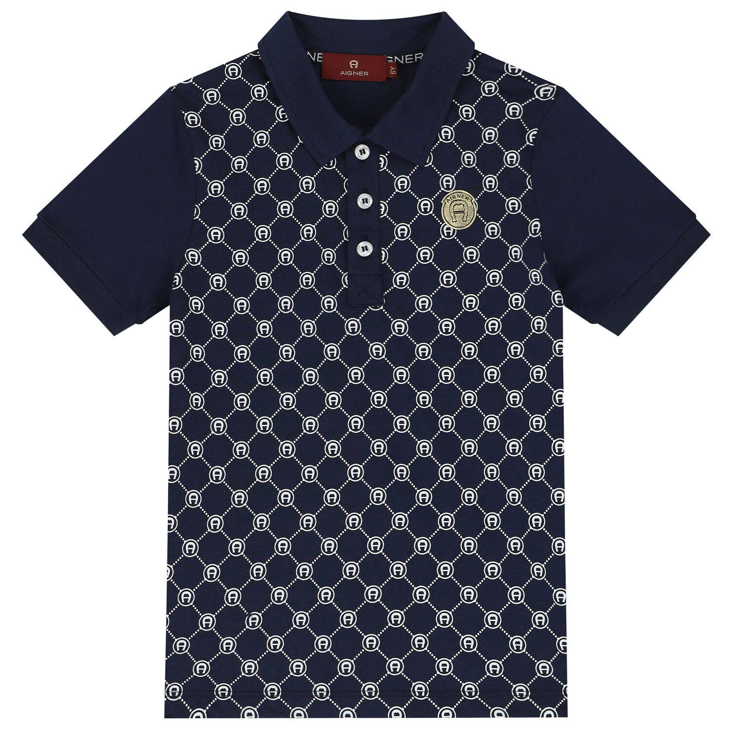 Boys Navy Logo Polo Shirt, 1, hi-res