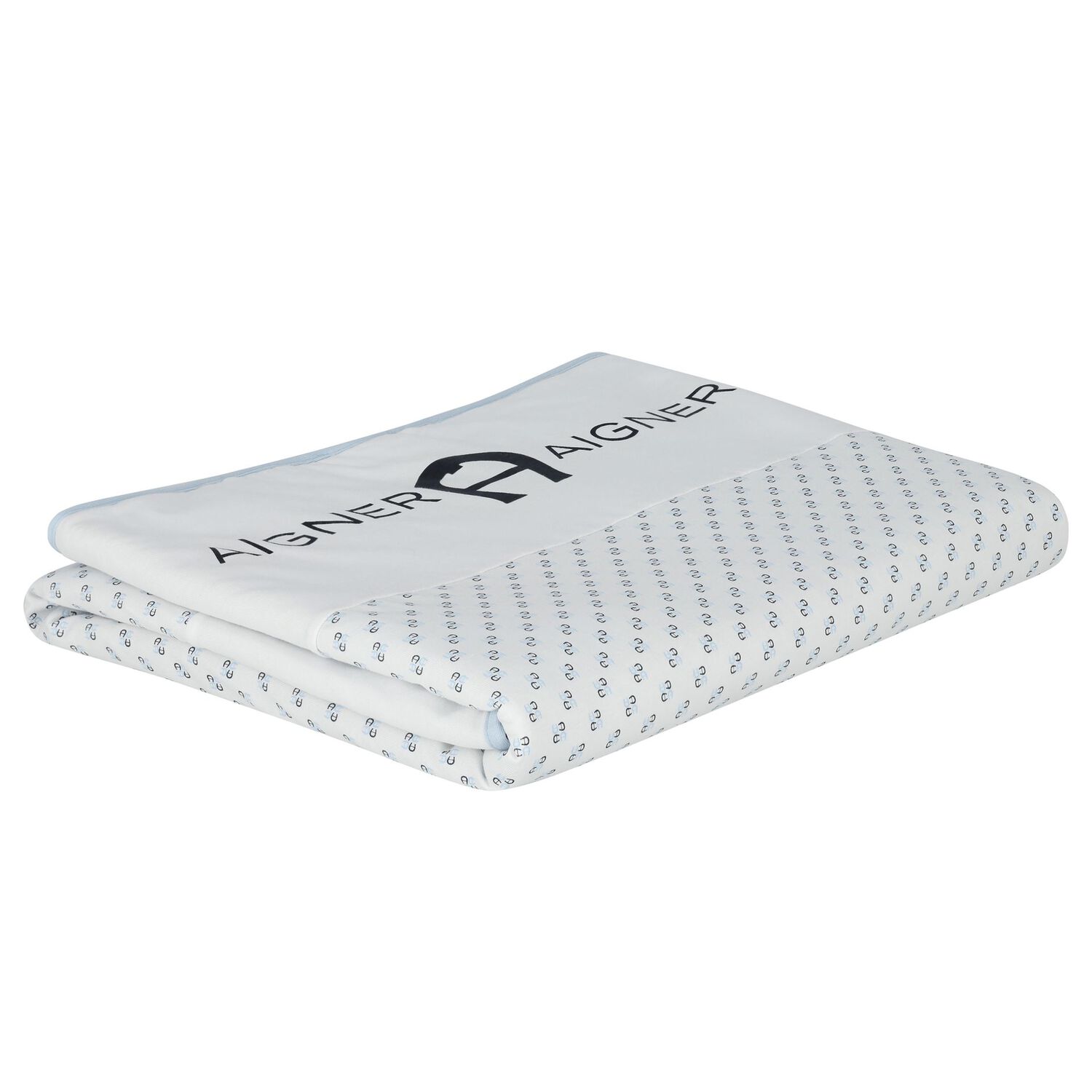 Baby Boys Blue & White Logo Blanket, 2, hi-res