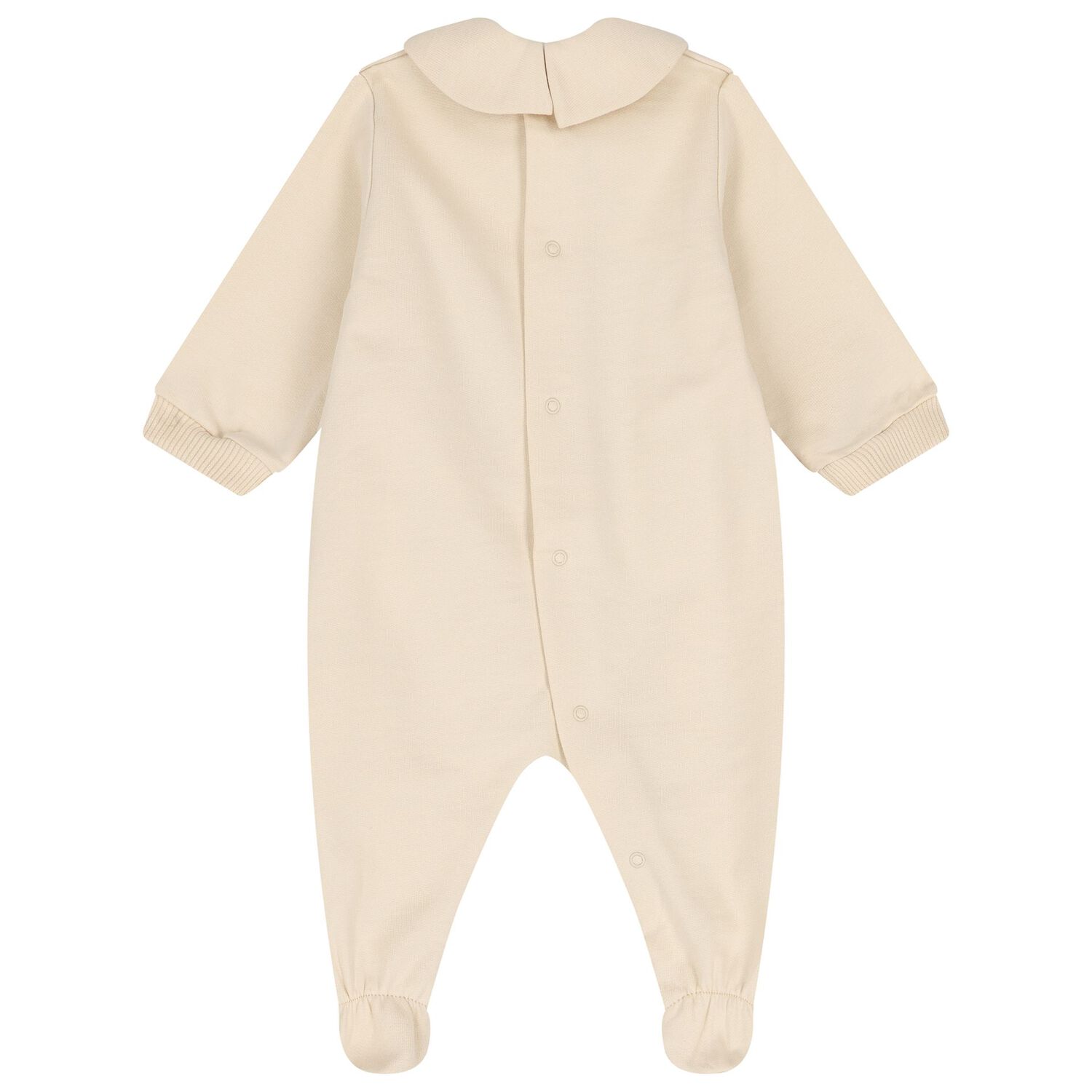 Beige Teddy Bear Logo Babygrow, 1, hi-res