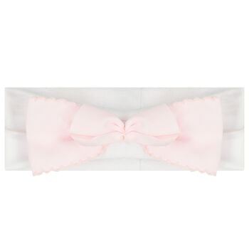Baby Girls White & Pink Bow Headband