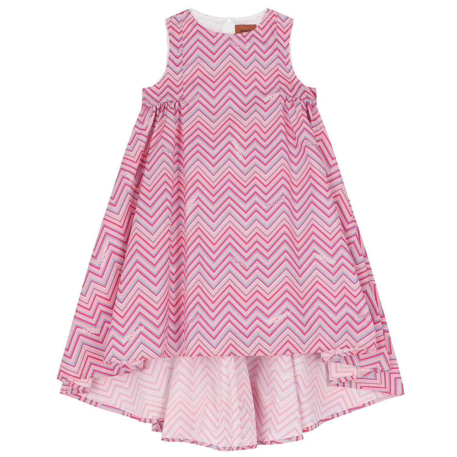 Girls Pink Zigzag Dress, 1, hi-res