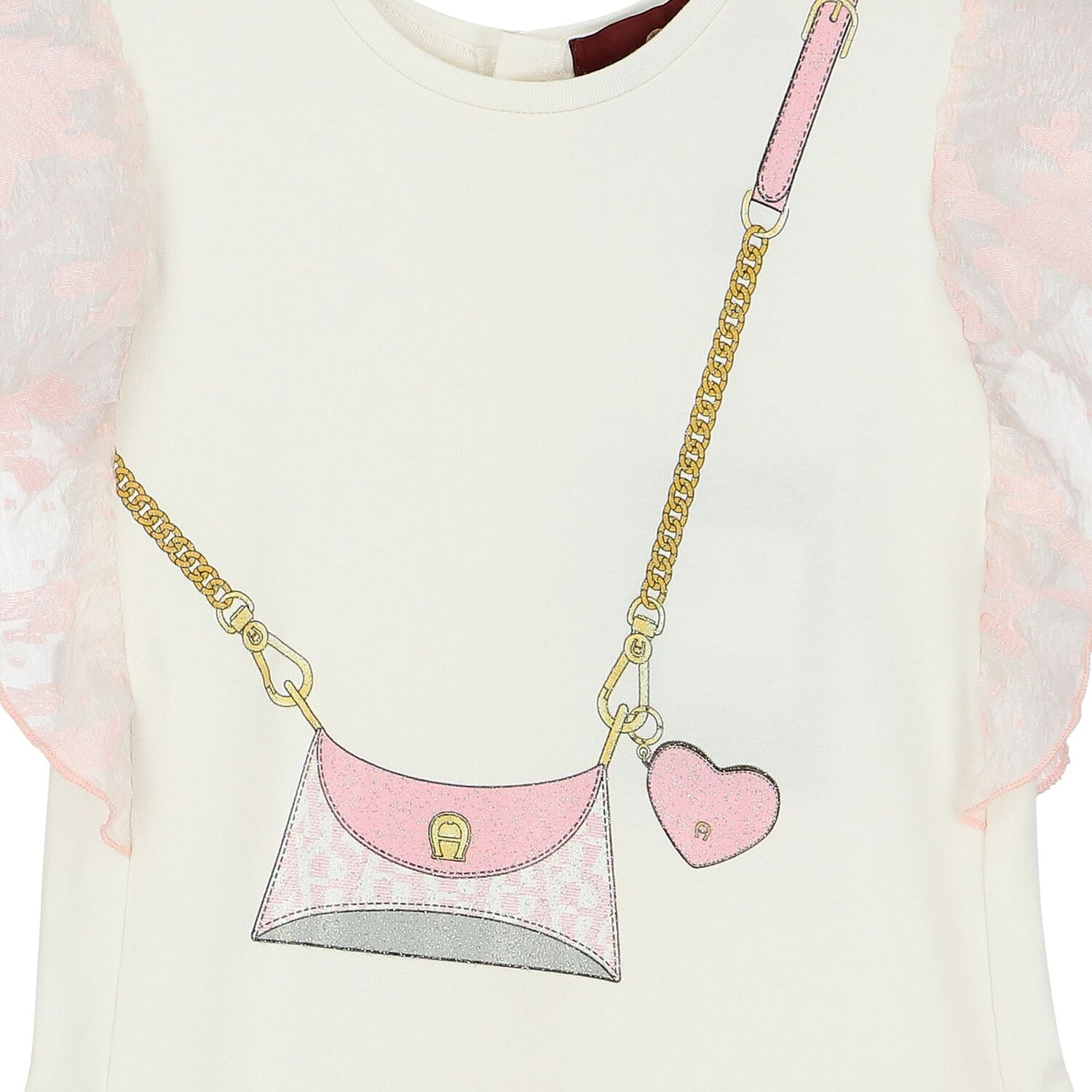 Younger Girls Ivory Logo Bag Dress, 1, hi-res